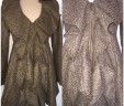 Ruffle Tweed Jacket Brown