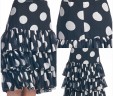 Black And White Polka Dot Ruffle Layer Skirt