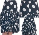 Black And White Polka Dot Ruffle Layer Skirt