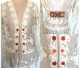 Lace Ruffle Cardigan Button Accents
