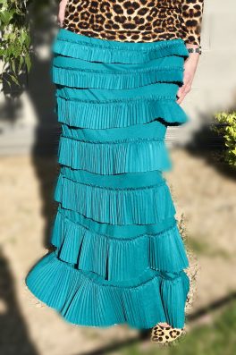 Pleated Eleganza Skirt ~ Jade