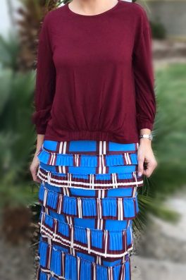 Pleated Eleganza Skirt ~ Blue Plaids
