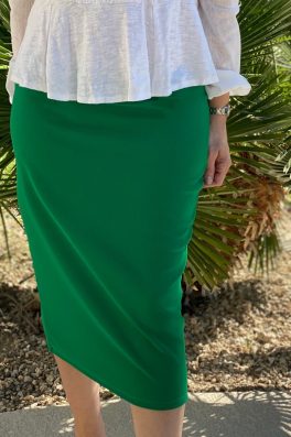 Green Luxe Modest Pencil Skirt