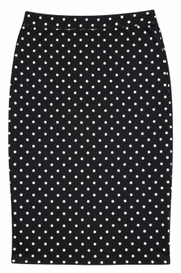 Polka Dot Ponti Modest Pencil Skirt