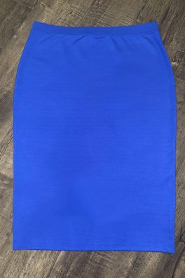 Bright Royal Blue Ponti Modest Pencil Skirt