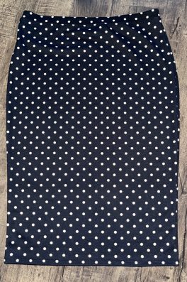 Polka Dot Ponti Modest Pencil Skirt