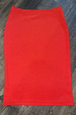 Tomato Orange Luxe Modest Pencil Skirt