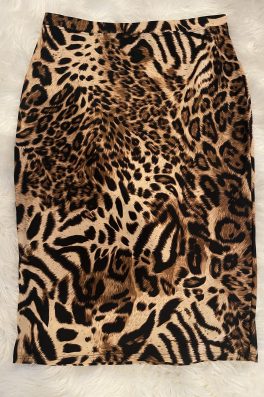 Leopard Modest Pencil Skirt