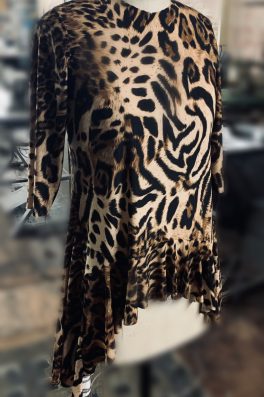 Leopard Zari Ruffle Tunic