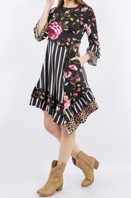 Floral Ruffle Dress Tunic
