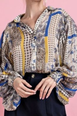 Royal Yellow Balloon Long Sleeve Top