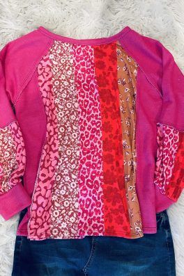 Pink Floral Patchwork Top