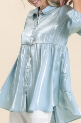 Sky Blue Shimmer High Low Tunic