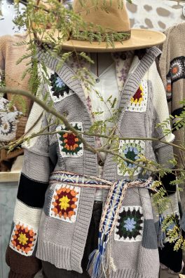 Long Crochet Cardigan Sweater Natural
