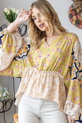 Yellow Patchwork Blouse