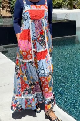 Spring Patchwork Maxi Dress
