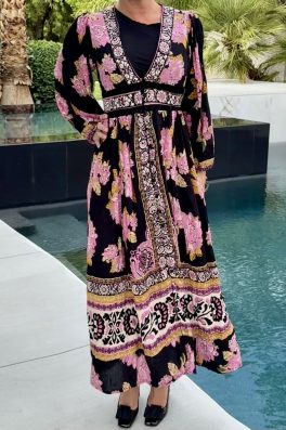 Pink Bohemian Floral Dress