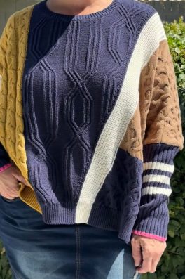 Color Block Navy Sweater