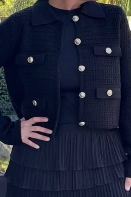 Black Sweater Knit Jacket