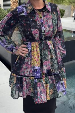 Floral Belted Tunic Dress