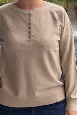 Multi Colored Button Henley