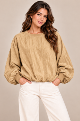 Sand Bubble Hem Top