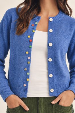 Confetti Button Front Cardigan Sweater